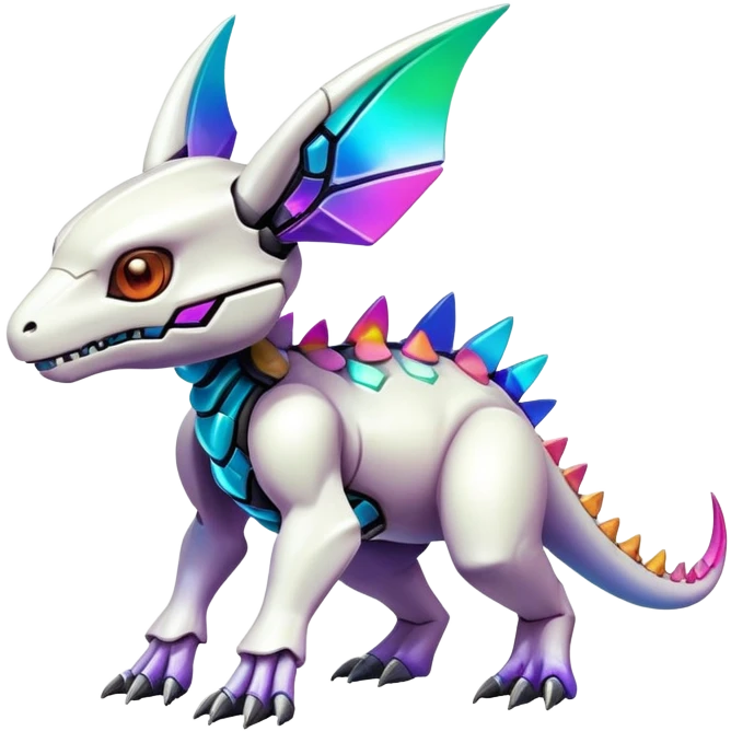  exotic colorful futuristic modern cyber-Cubone-Fakémon-Digimon-Trico-Vernid-creature emoji
