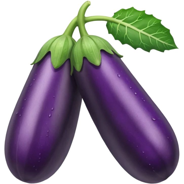 Detailed dripping veiny wet long cucumber shaped eggplant with veins along body emoji