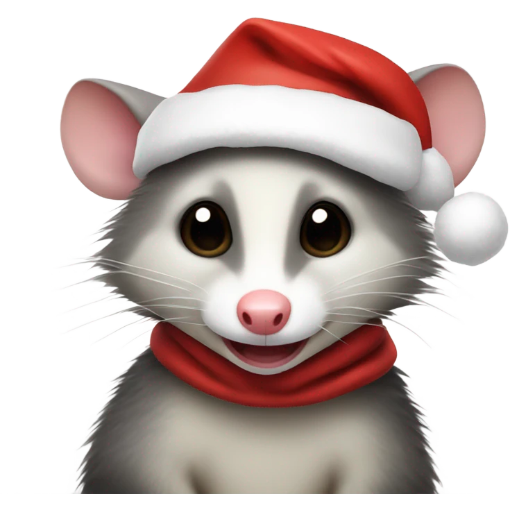 opossum wearing a santa hat  emoji