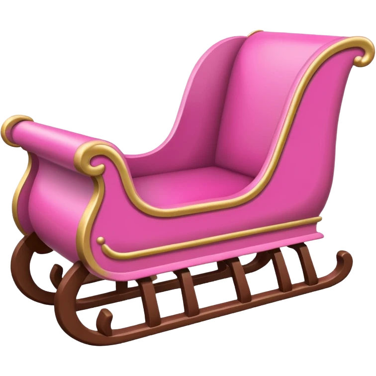 Pink sleigh with text on top of it that says "sleigh"  emoji