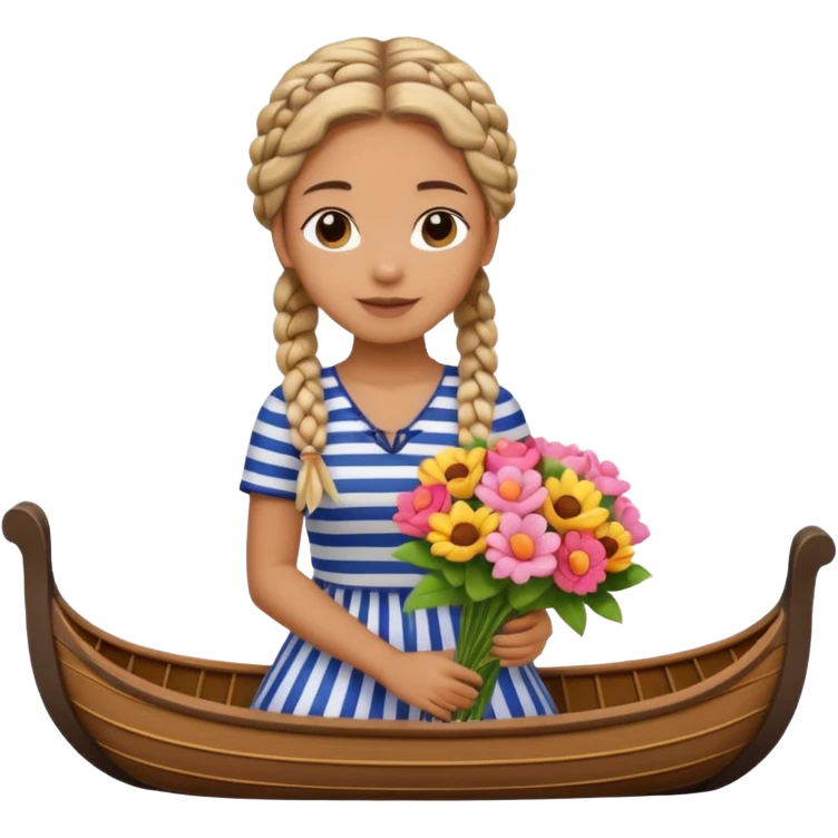 venice gondolier girl with braids emoji