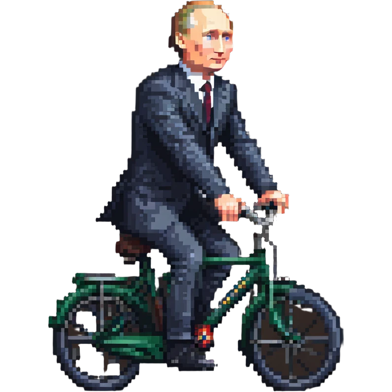 Vladimir Putin riding a bicycle emoji