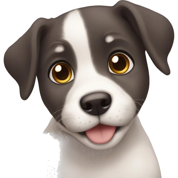 puppy eyes but also happy emoji