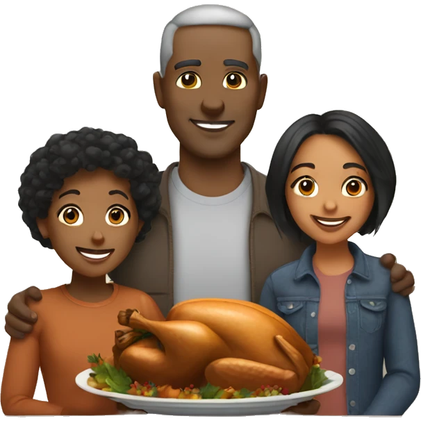 Thanksgiving Dad mixed race family emoji