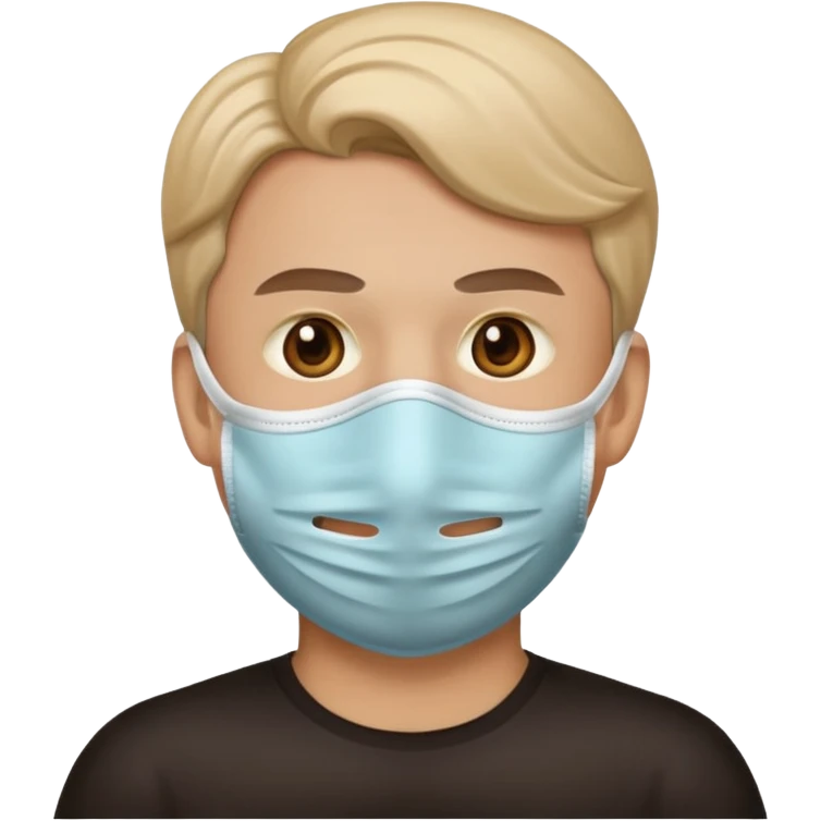 남자사람이 입에 마스크 쓴 이모지 emoji