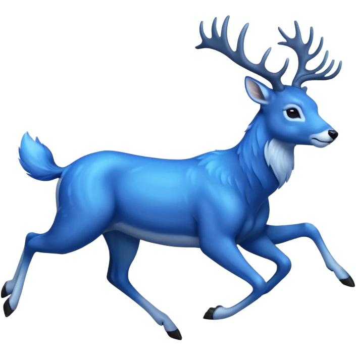 running blue dear emoji