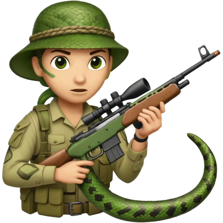 A snake sniper emoji