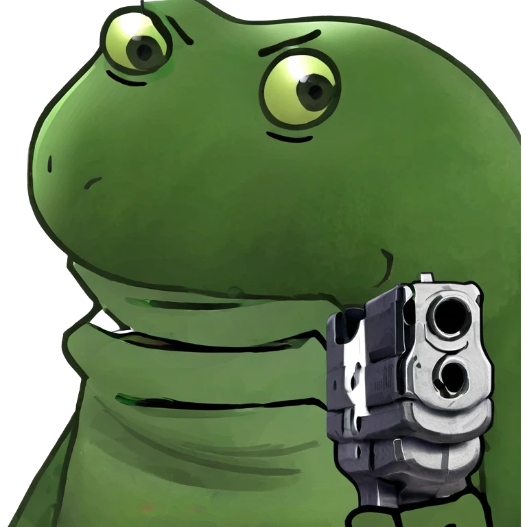 person holding gun to head smiling laughing emoji