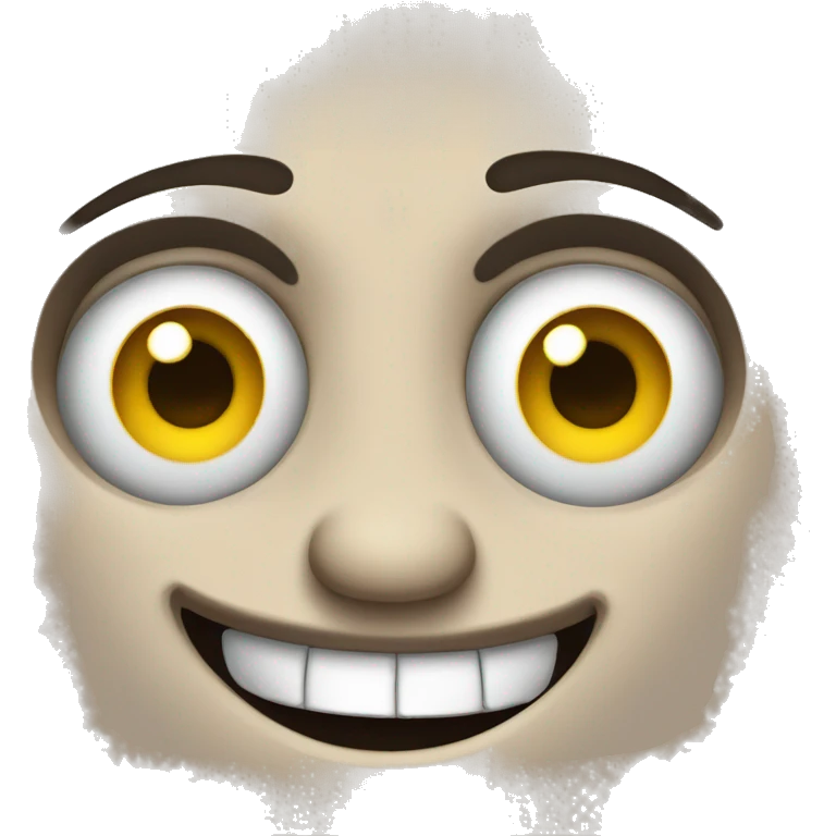 regular emoji with big eyes and insane smile emoji