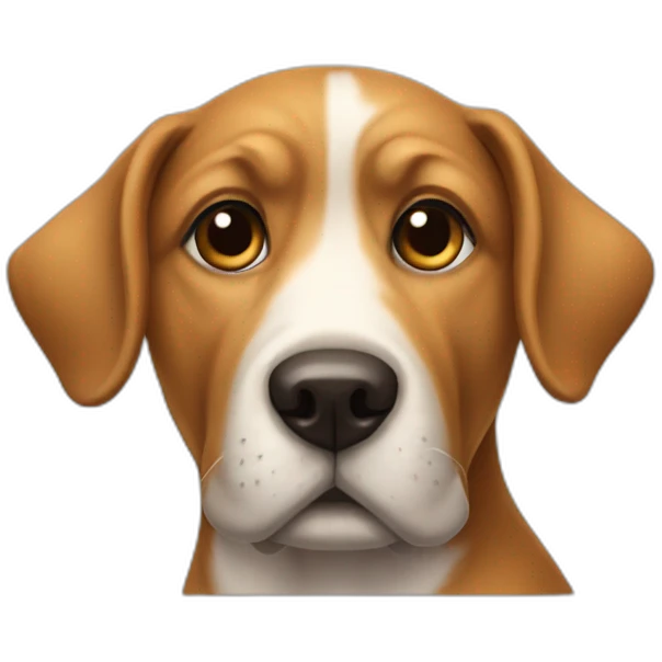 Dog sitting in Shape of D emoji