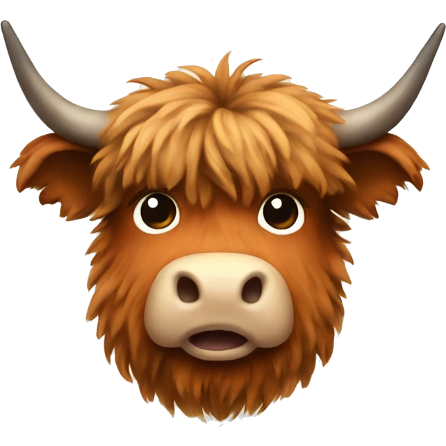 Fluffy highland cow iOS 18 style emoji
