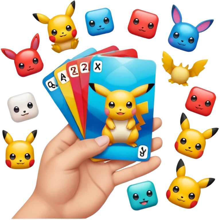 Pokemon cards in a hand emoji