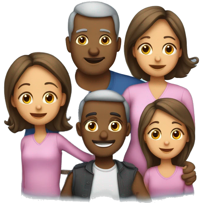 Famille de 5. Maman papa et 3 filles emoji