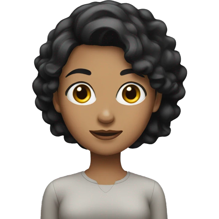 Woman with black hair emoji