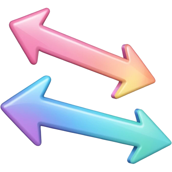 Pink Pastel rainbow arrow pointing left emoji