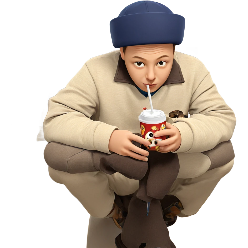 boy with cat and cup emoji