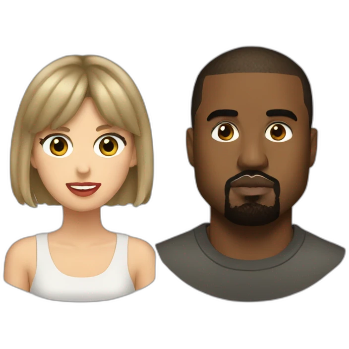 kanye and taylor swift emoji