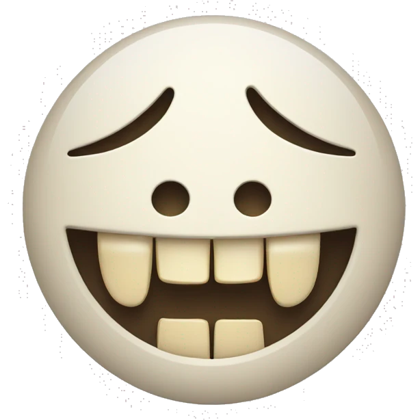 smiling emoji with bone in mouth emoji