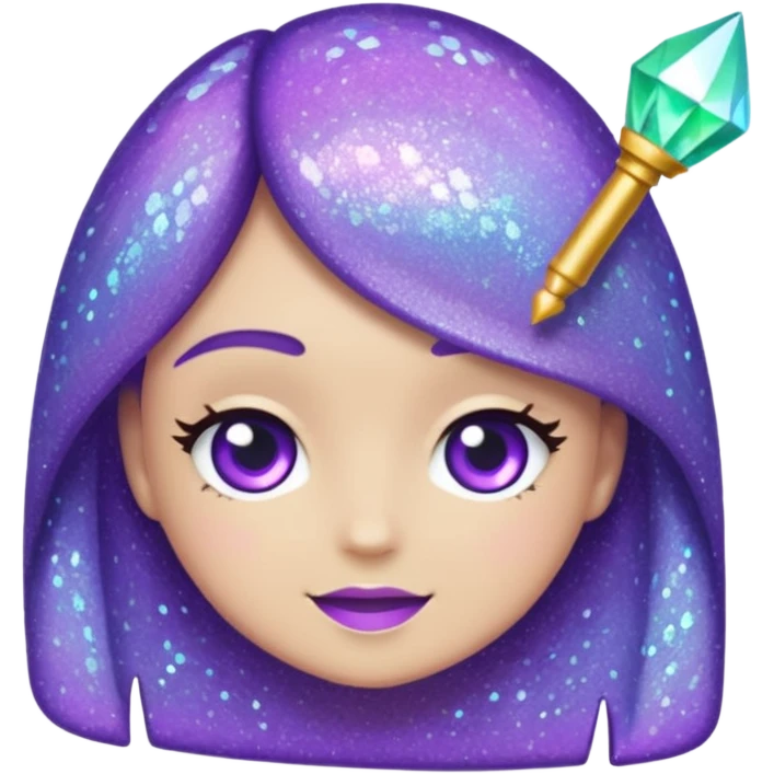 Glitter Purple and Cian plus emoji