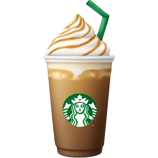 Starbucks latte with straw  emoji