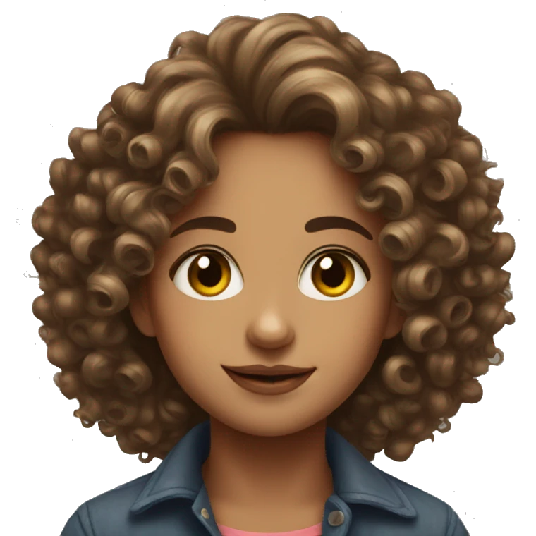 beautiful curly hair portrait portrait emoji