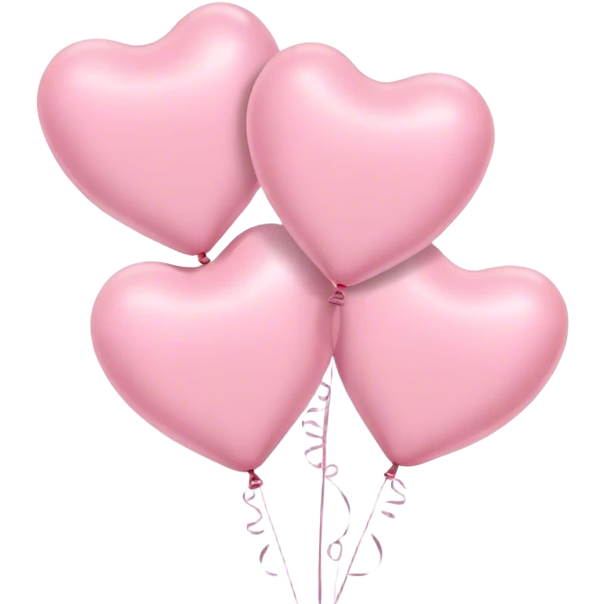 pastel pink heart balloons emoji