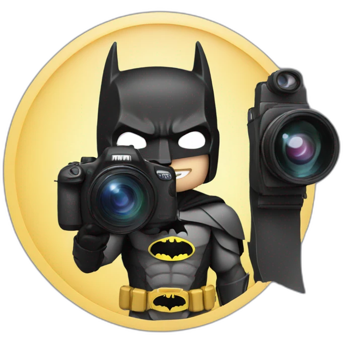 Batman with camera in hand emoji