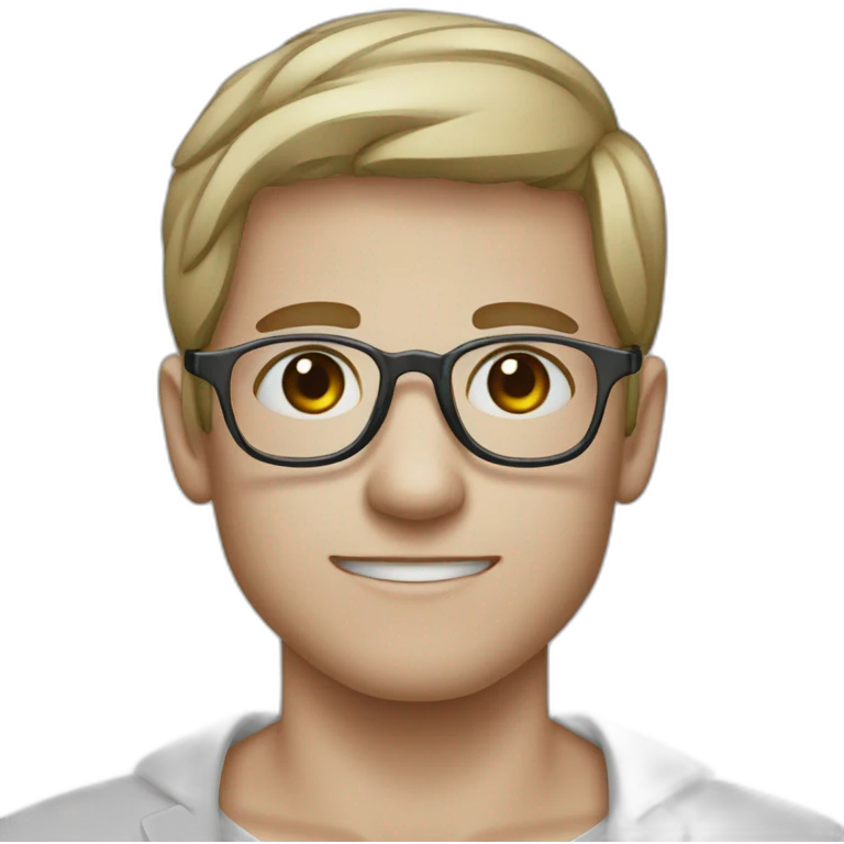 Quimico farmacológico joven con lentes  emoji