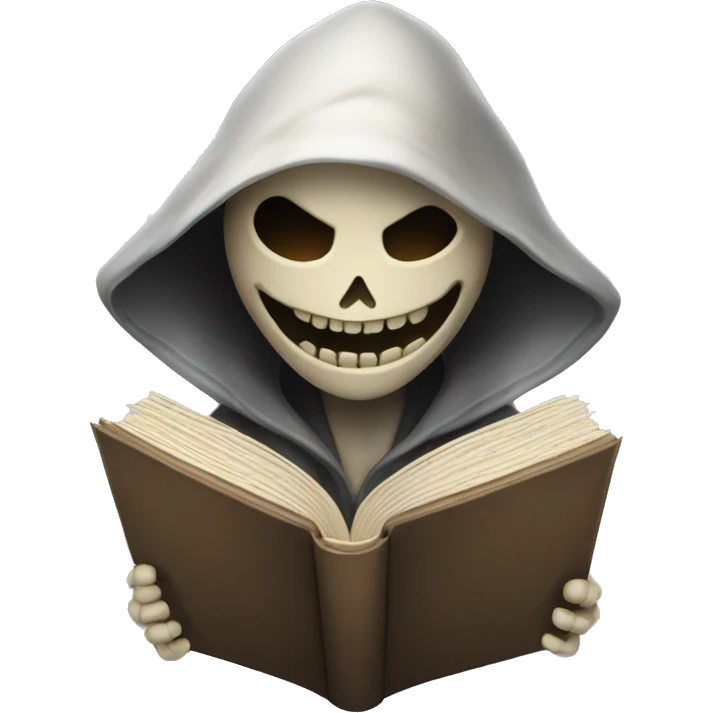 happy human reaper face with book emoji