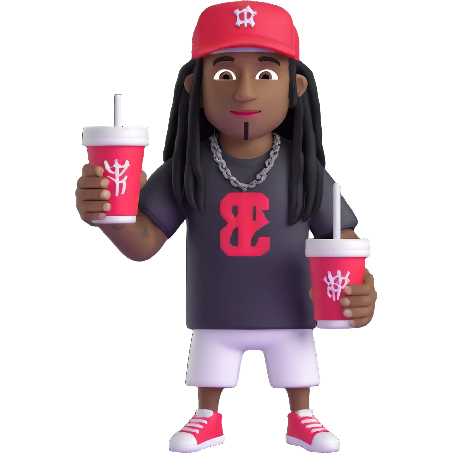lil wayne holding a double styrofoam cup with one cup stacked inside another emoji