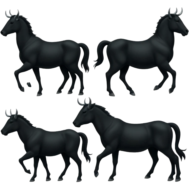 silhouettes centaur  bull emoji