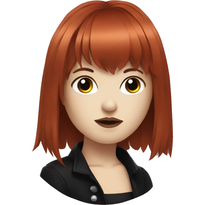 Redhead with bangs goth emoji