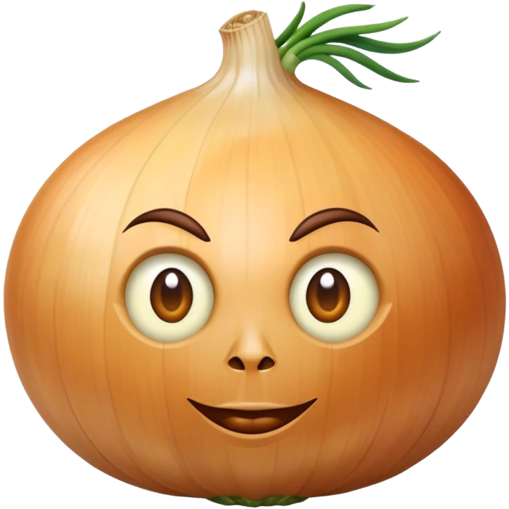 A human morphed into an onion emoji