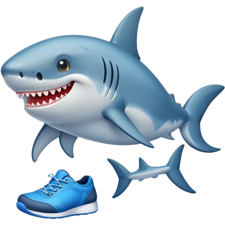 Tiburón con zapatos azules  emoji