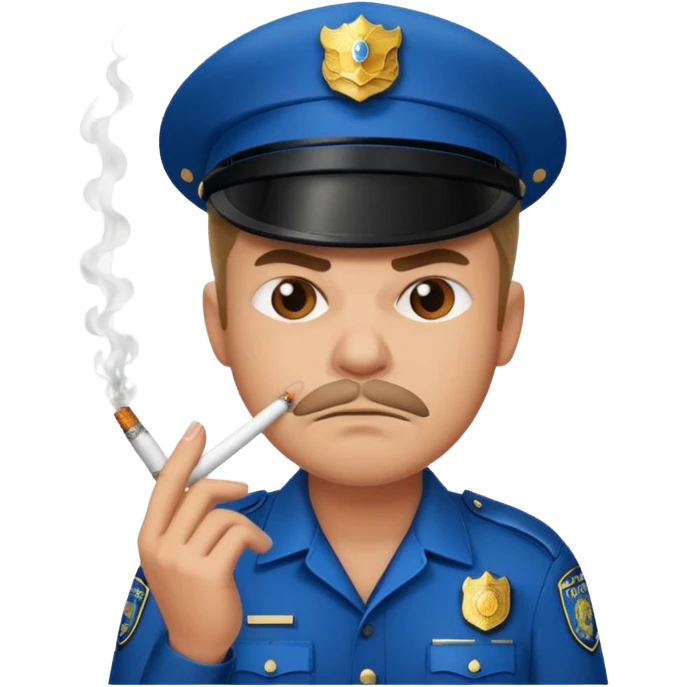 Angry police smoking emoji