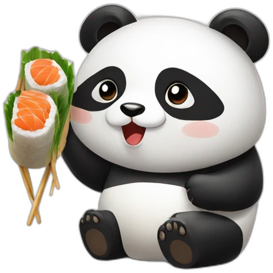 Panda qui mange des sushis  emoji