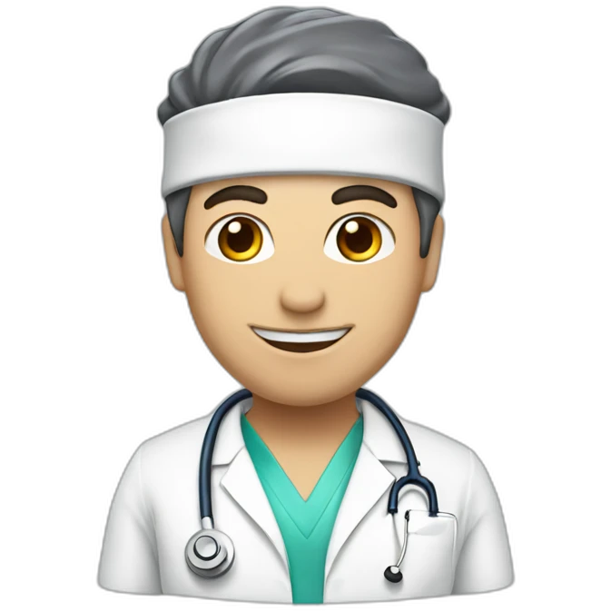 doctor in a scrub hat with the inscription MD.OSHER emoji