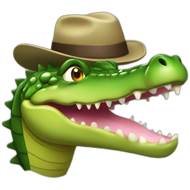 Crocodile with hat iOS emoji emoji