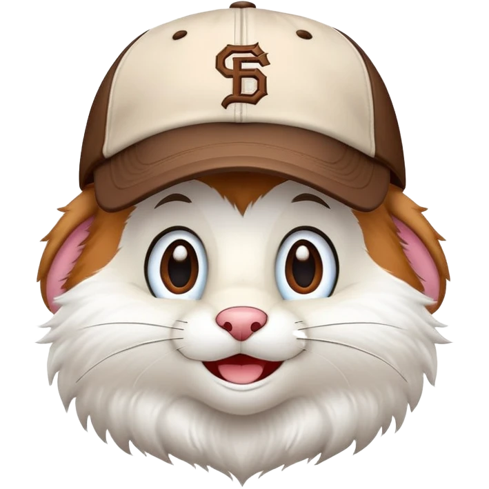 baseball mascot character with a baseball cap, smiling face, baseball team mascot emoji