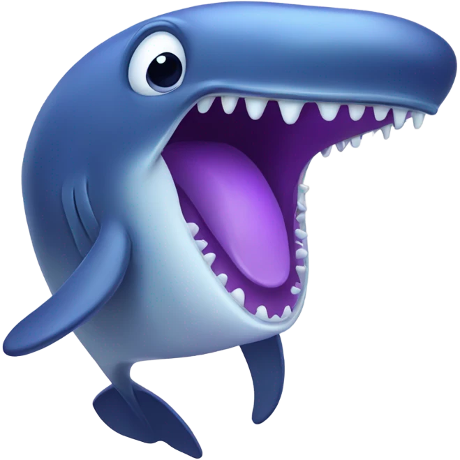 Blue whale purple, open mouth emoji