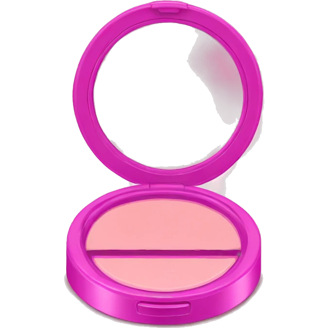 Pink compact open with mirror reflection  emoji