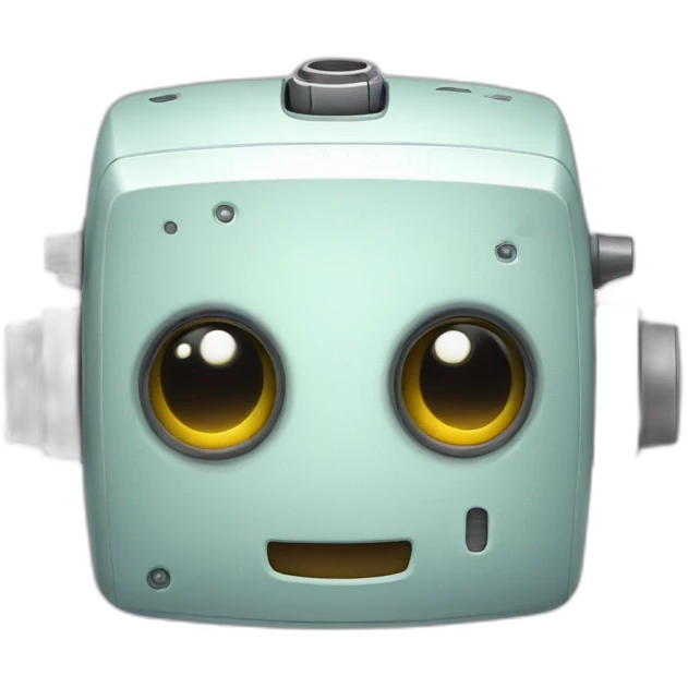 cute robot with a smile and square head emoji