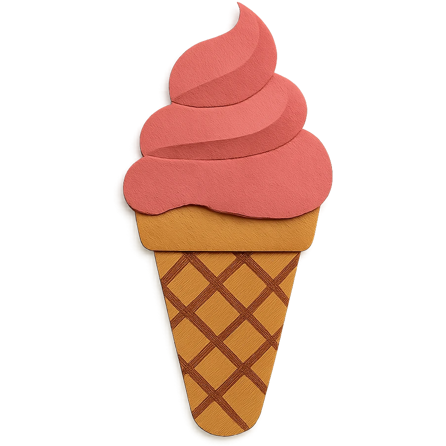 sorvete ice cream in paper craft style emoji