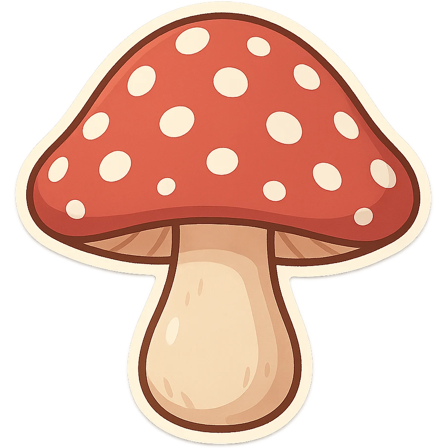 一棵红色白点大蘑菇 emoji