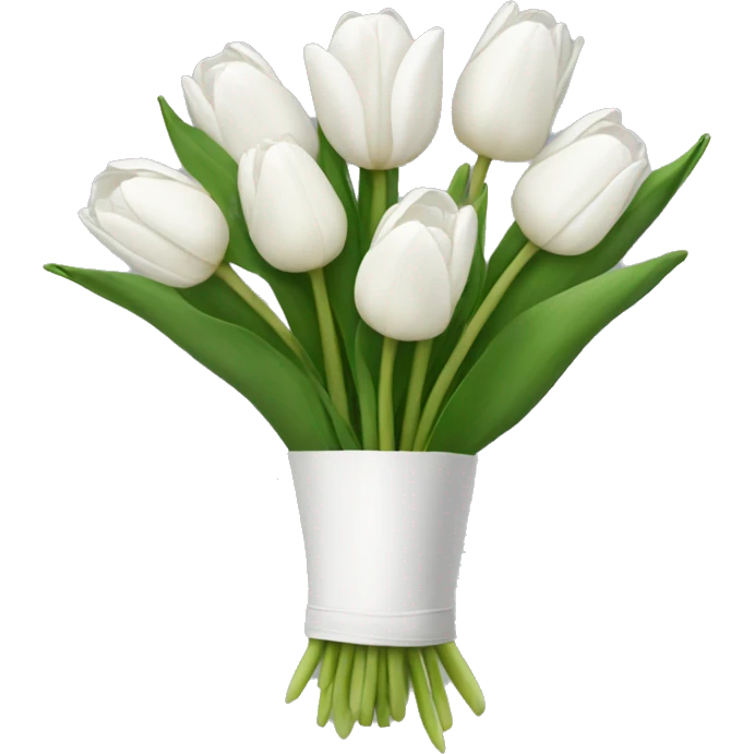 white tulip bouquet  emoji
