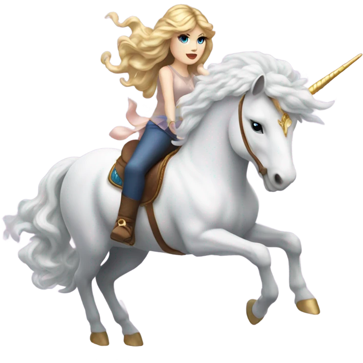 Taylor swift riding unicorn emoji