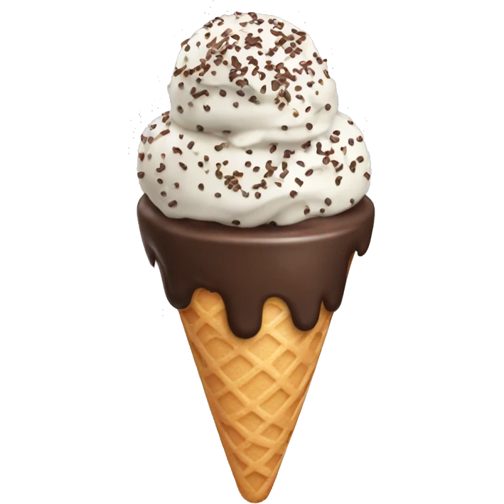 Ice cream with chocolate sprinkles  emoji