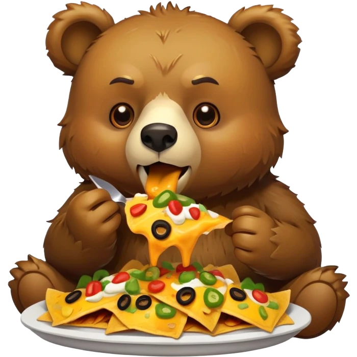 Bear eating nachos emoji