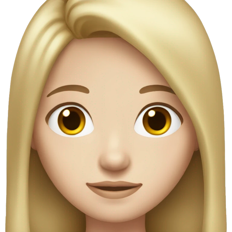 pale girl with light brunette hair and brown eyes emoji