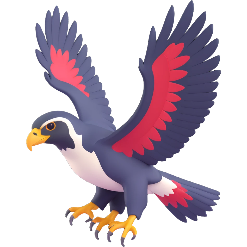 A peregrine falcon, stylized as a symbol for ComOn, with a focus on agility and precision. emoji